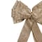48" x 10" Burlap and Gold Scroll 16 Loop Christmas Bow Decoration